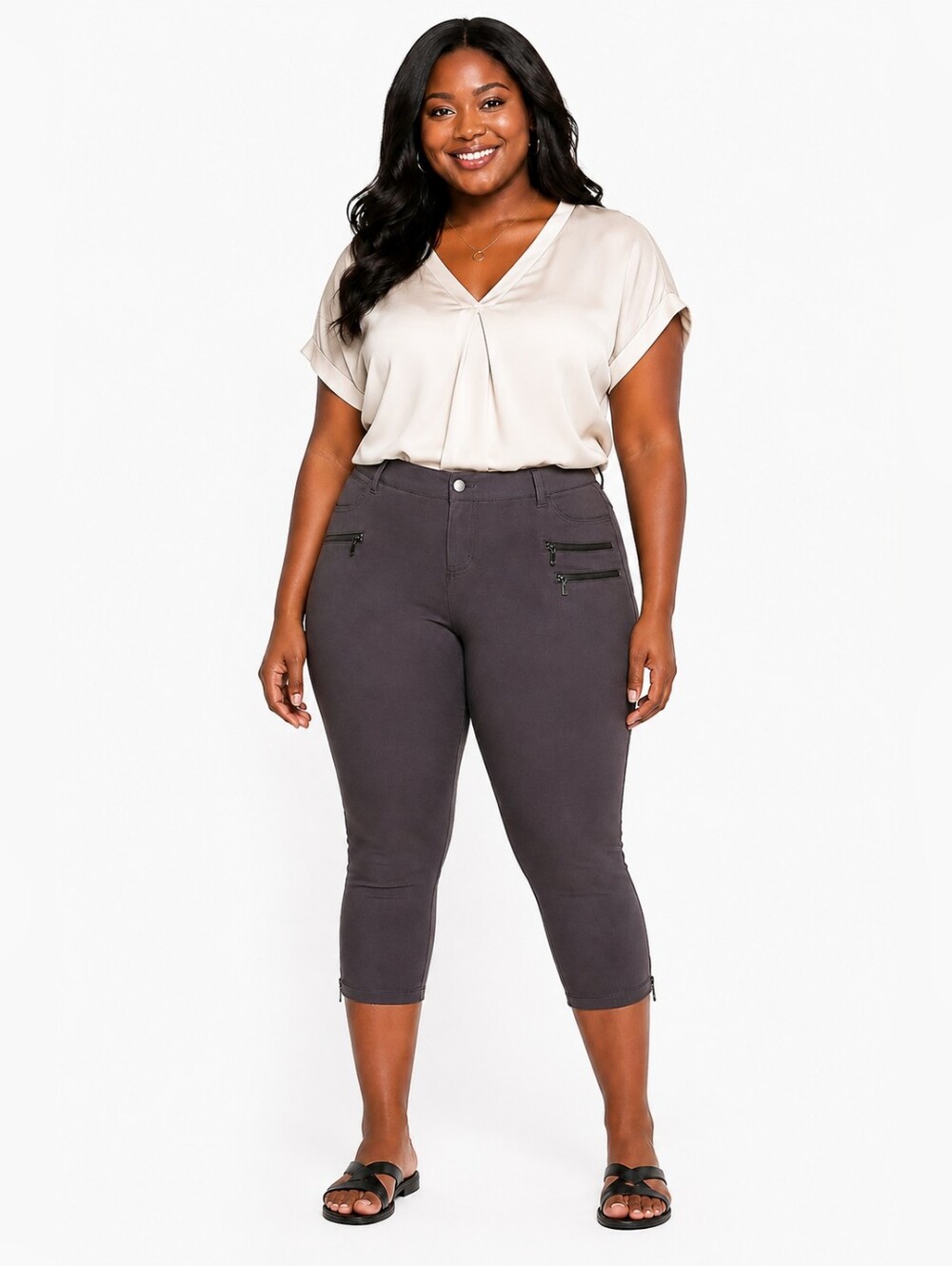 NWT Torrid Plus Size Cropped Gray Pants Size 24